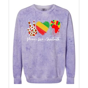 Peace Love Juneteenth Freedom African Black History Month Gift Colorblast Crewneck Sweatshirt