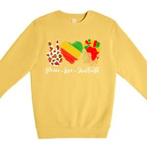 Peace Love Juneteenth Freedom African Black History Month Gift Premium Crewneck Sweatshirt