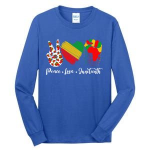 Peace Love Juneteenth Freedom African Black History Month Gift Tall Long Sleeve T-Shirt