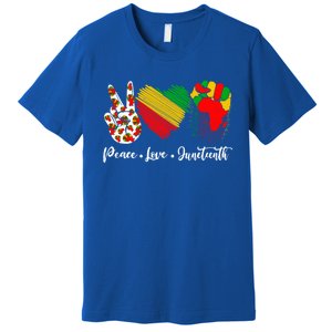 Peace Love Juneteenth Freedom African Black History Month Gift Premium T-Shirt