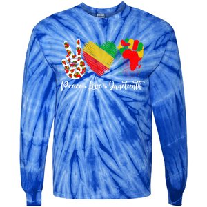 Peace Love Juneteenth Freedom African Black History Month Gift Tie-Dye Long Sleeve Shirt