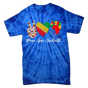 Peace Love Juneteenth Freedom African Black History Month Gift Tie-Dye T-Shirt