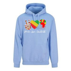 Peace Love Juneteenth Freedom African Black History Month Gift Unisex Surf Hoodie