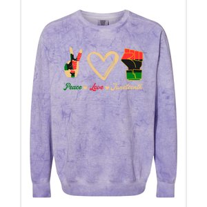 Peace Love Juneteenth Celebrate Black Freedom Meaningful Gift Colorblast Crewneck Sweatshirt