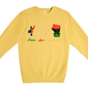 Peace Love Juneteenth Celebrate Black Freedom Meaningful Gift Premium Crewneck Sweatshirt