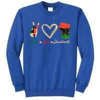 Peace Love Juneteenth Celebrate Black Freedom Meaningful Gift Sweatshirt