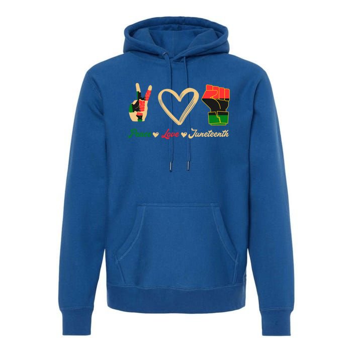 Peace Love Juneteenth Celebrate Black Freedom Meaningful Gift Premium Hoodie