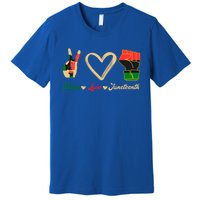 Peace Love Juneteenth Celebrate Black Freedom Meaningful Gift Premium T-Shirt