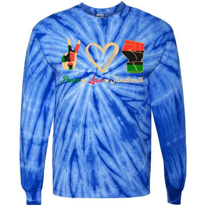 Peace Love Juneteenth Celebrate Black Freedom Meaningful Gift Tie-Dye Long Sleeve Shirt