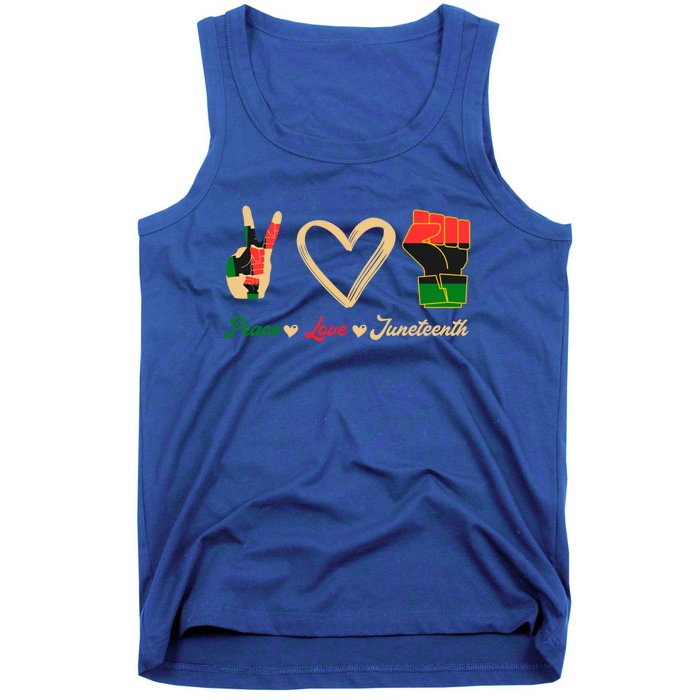 Peace Love Juneteenth Celebrate Black Freedom Meaningful Gift Tank Top