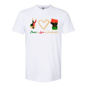 Peace Love Juneteenth Celebrate Black Freedom Meaningful Gift Softstyle CVC T-Shirt