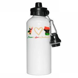 Peace Love Juneteenth Celebrate Black Freedom Meaningful Gift Aluminum Water Bottle