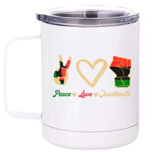 Peace Love Juneteenth Celebrate Black Freedom Meaningful Gift 12 oz Stainless Steel Tumbler Cup