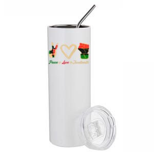 Peace Love Juneteenth Celebrate Black Freedom Meaningful Gift Stainless Steel Tumbler