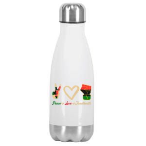 Peace Love Juneteenth Celebrate Black Freedom Meaningful Gift Stainless Steel Insulated Water Bottle