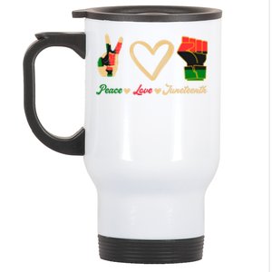 Peace Love Juneteenth Celebrate Black Freedom Meaningful Gift Stainless Steel Travel Mug