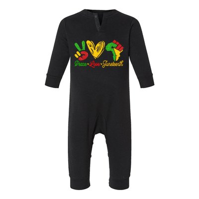 Peace Love Juneteenth Funny Black History Month Cute Gift Infant Fleece One Piece