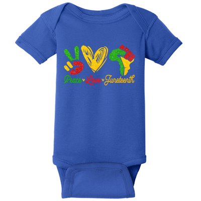 Peace Love Juneteenth Funny Black History Month Cute Gift Baby Bodysuit