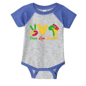 Peace Love Juneteenth Funny Black History Month Cute Gift Infant Baby Jersey Bodysuit