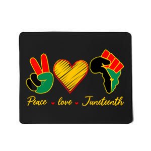 Peace Love Juneteenth Pride Black Girl Black Queen & King Mousepad