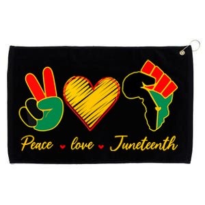 Peace Love Juneteenth Pride Black Girl Black Queen & King Grommeted Golf Towel