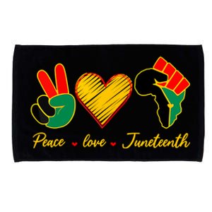 Peace Love Juneteenth Pride Black Girl Black Queen & King Microfiber Hand Towel