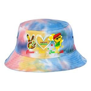 Peace Love Juneteenth Raised Fist 1865 Black History Month Cute Gift Tie Dye Newport Bucket Hat