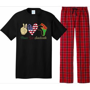 Peace Love Juneteenth Black Pride Freedom Independence Day Gift Pajama Set