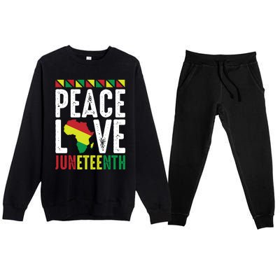 Peace Love Juneteenth Celebration Graphic Premium Crewneck Sweatsuit Set