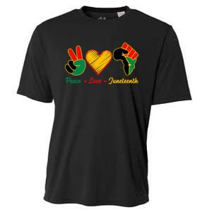 Peace Love Juneteenth Pride Black Girl Black Queen & King Cooling Performance Crew T-Shirt