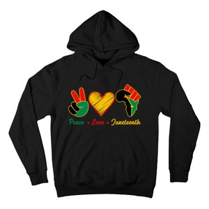 Peace Love Juneteenth Pride Black Girl Black Queen & King Hoodie