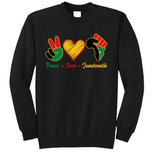 Peace Love Juneteenth Pride Black Girl Black Queen & King Sweatshirt