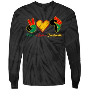 Peace Love Juneteenth Pride Black Girl Black Queen & King Tie-Dye Long Sleeve Shirt