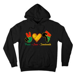 Peace Love Juneteenth Pride Black Girl Black Queen & King Tall Hoodie