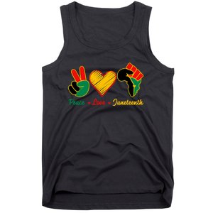 Peace Love Juneteenth Pride Black Girl Black Queen & King Tank Top