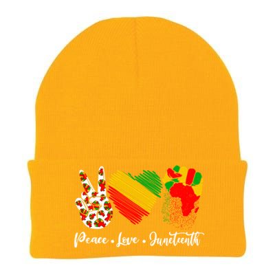 Peace Love Juneteenth Freedom African Black History Month Cute Gift Knit Cap Winter Beanie