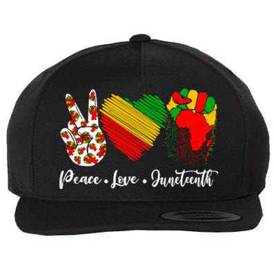 Peace Love Juneteenth Freedom African Black History Month Cute Gift Wool Snapback Cap