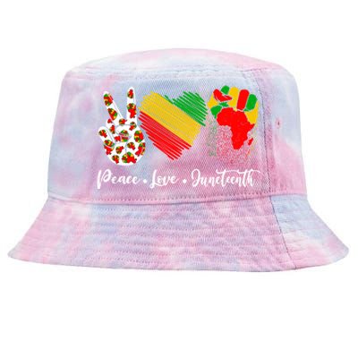 Peace Love Juneteenth Freedom African Black History Month Cute Gift Tie-Dyed Bucket Hat