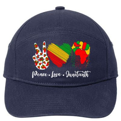 Peace Love Juneteenth Freedom African Black History Month Cute Gift 7-Panel Snapback Hat