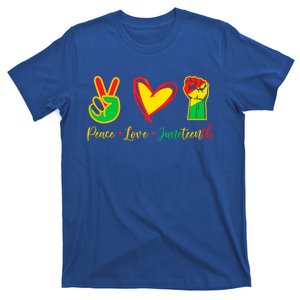 Peace Love Juneteenth Pride Black Black Queen And King Great Gift T-Shirt