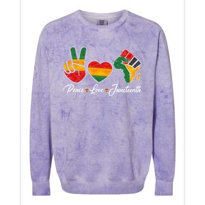 Peace Love Juneteenth Freedom Black History Independence Day Gift Colorblast Crewneck Sweatshirt