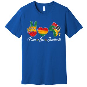 Peace Love Juneteenth Freedom Black History Independence Day Gift Premium T-Shirt