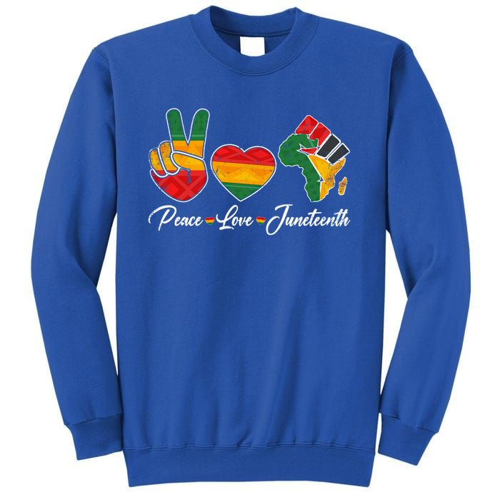 Peace Love Juneteenth Freedom Black History Independence Day Gift Tall Sweatshirt