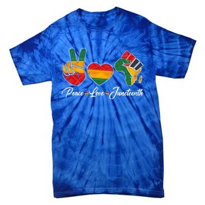 Peace Love Juneteenth Freedom Black History Independence Day Gift Tie-Dye T-Shirt