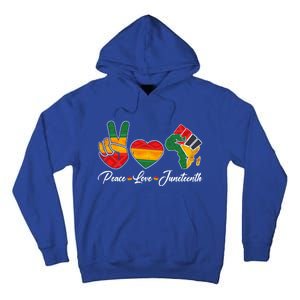 Peace Love Juneteenth Freedom Black History Independence Day Gift Tall Hoodie