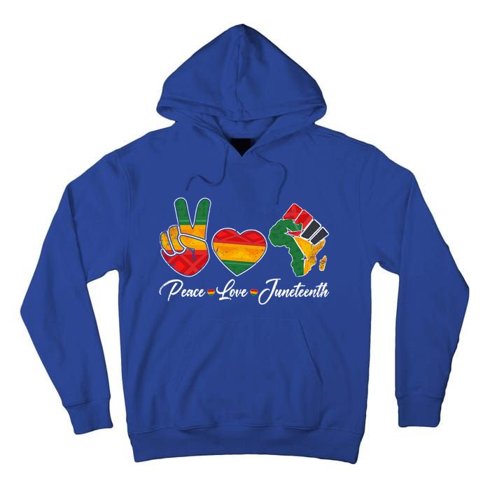 Peace Love Juneteenth Freedom Black History Independence Day Gift Tall Hoodie