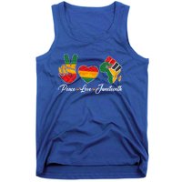 Peace Love Juneteenth Freedom Black History Independence Day Gift Tank Top