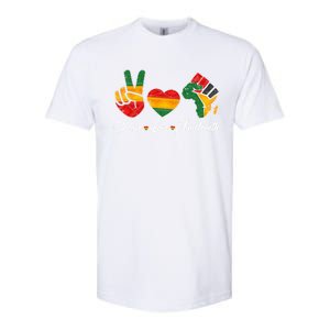 Peace Love Juneteenth Freedom Black History Independence Day Gift Softstyle CVC T-Shirt