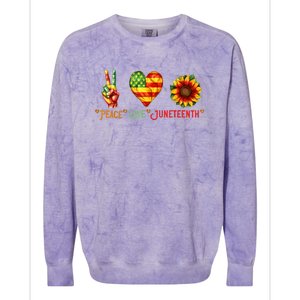 Peace Love & Junenth June 19th Freedom Day Colorblast Crewneck Sweatshirt