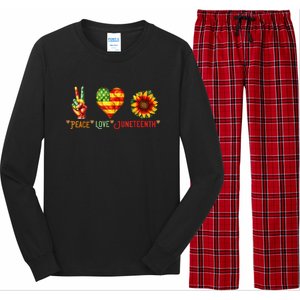 Peace Love & Junenth June 19th Freedom Day Long Sleeve Pajama Set